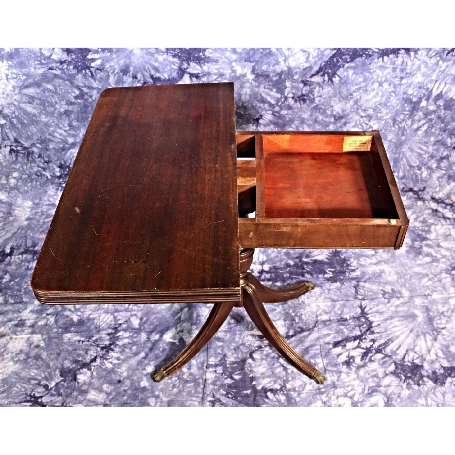 Mahogany Sheraton Style Flip Top Card Game Dining Table - image-2