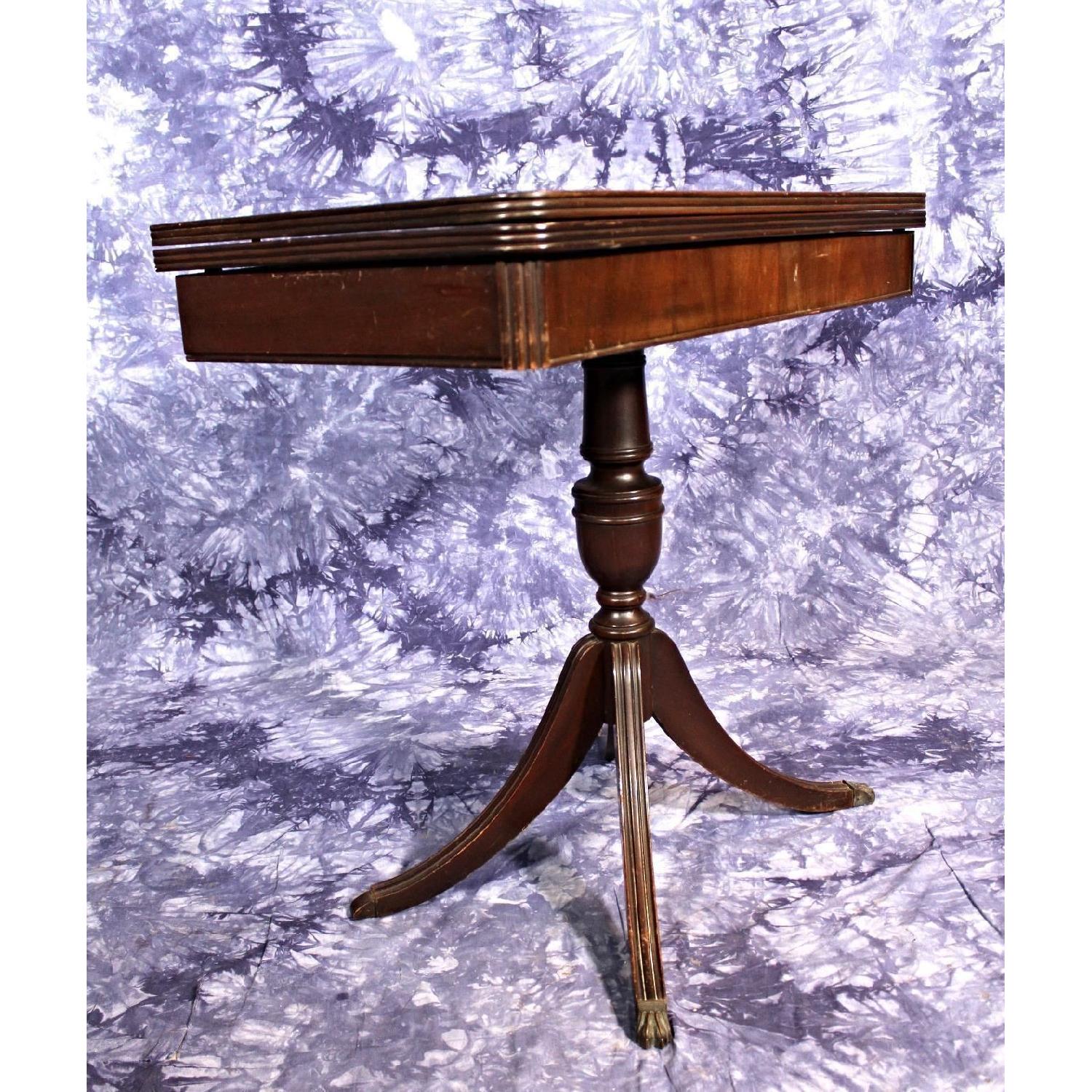 Mahogany Sheraton Style Flip Top Card Game Dining Table - image-3