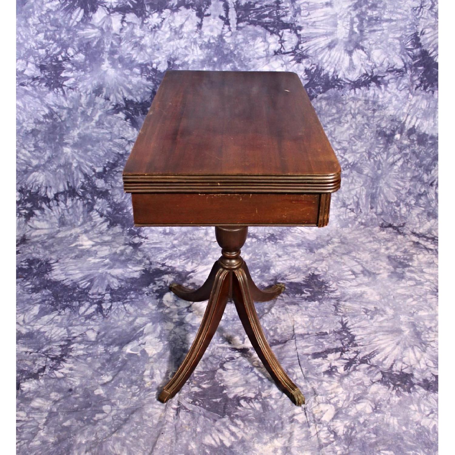 Mahogany Sheraton Style Flip Top Card Game Dining Table - image-6