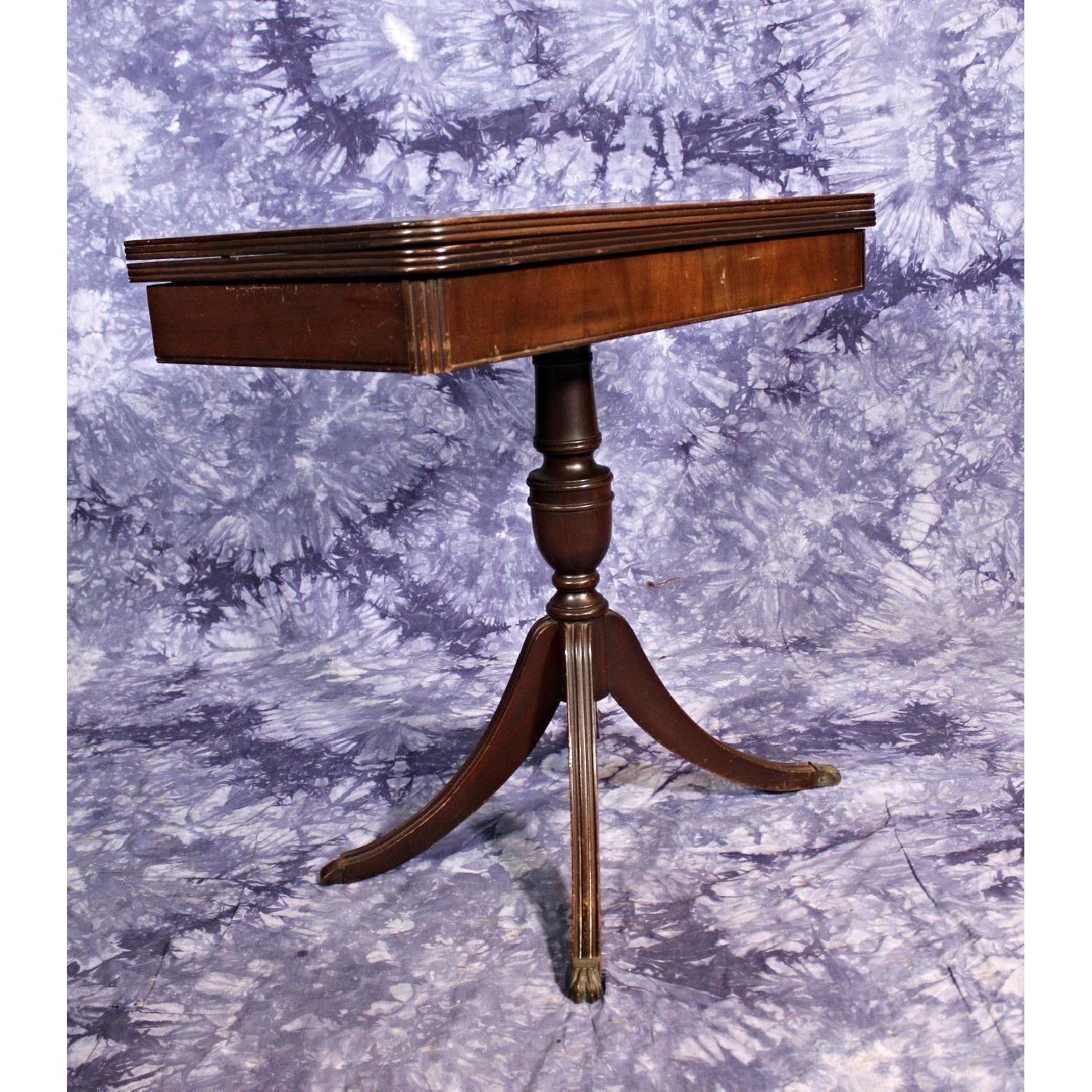 Mahogany Sheraton Style Flip Top Card Game Dining Table - image-7