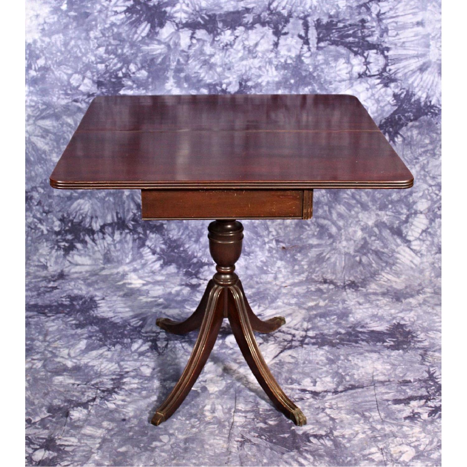 Mahogany Sheraton Style Flip Top Card Game Dining Table - image-8