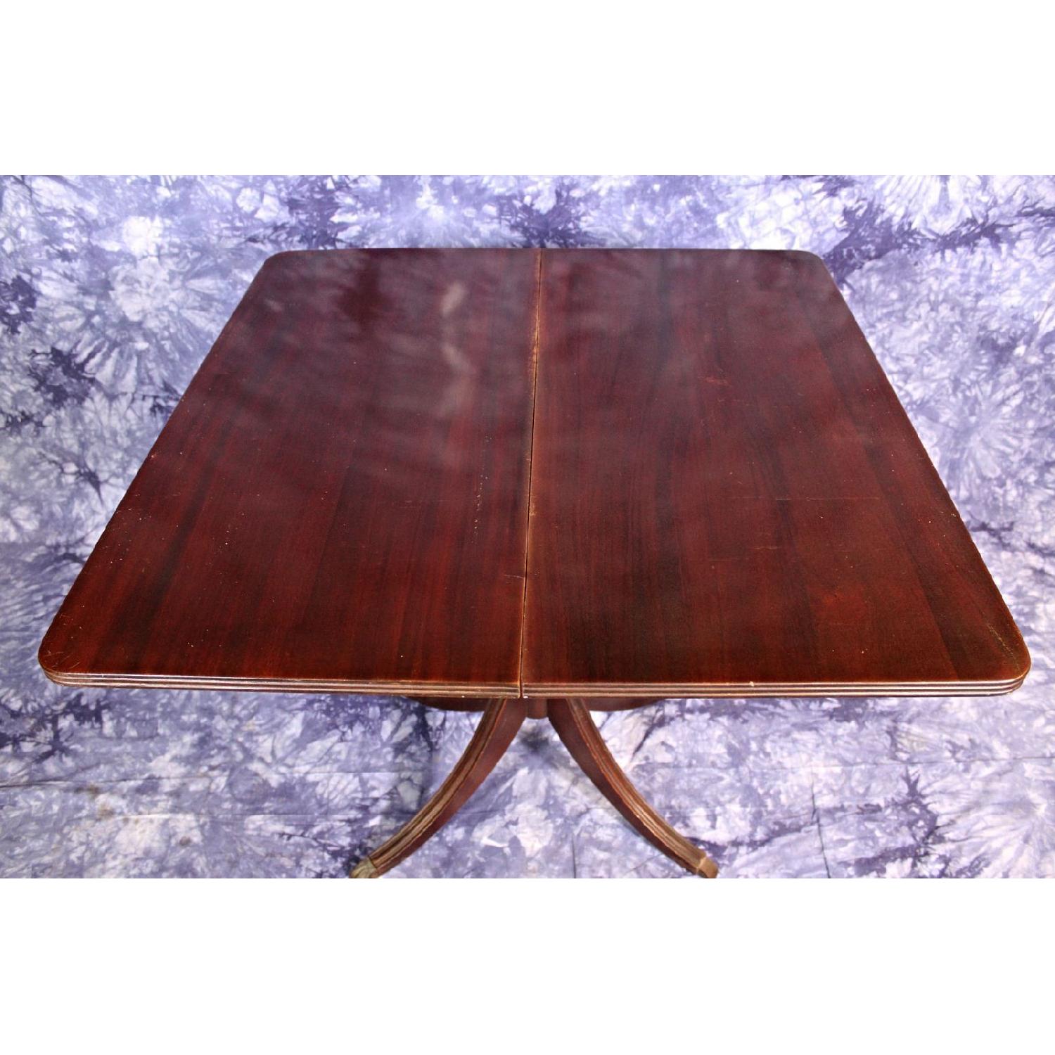 Mahogany Sheraton Style Flip Top Card Game Dining Table - image-9