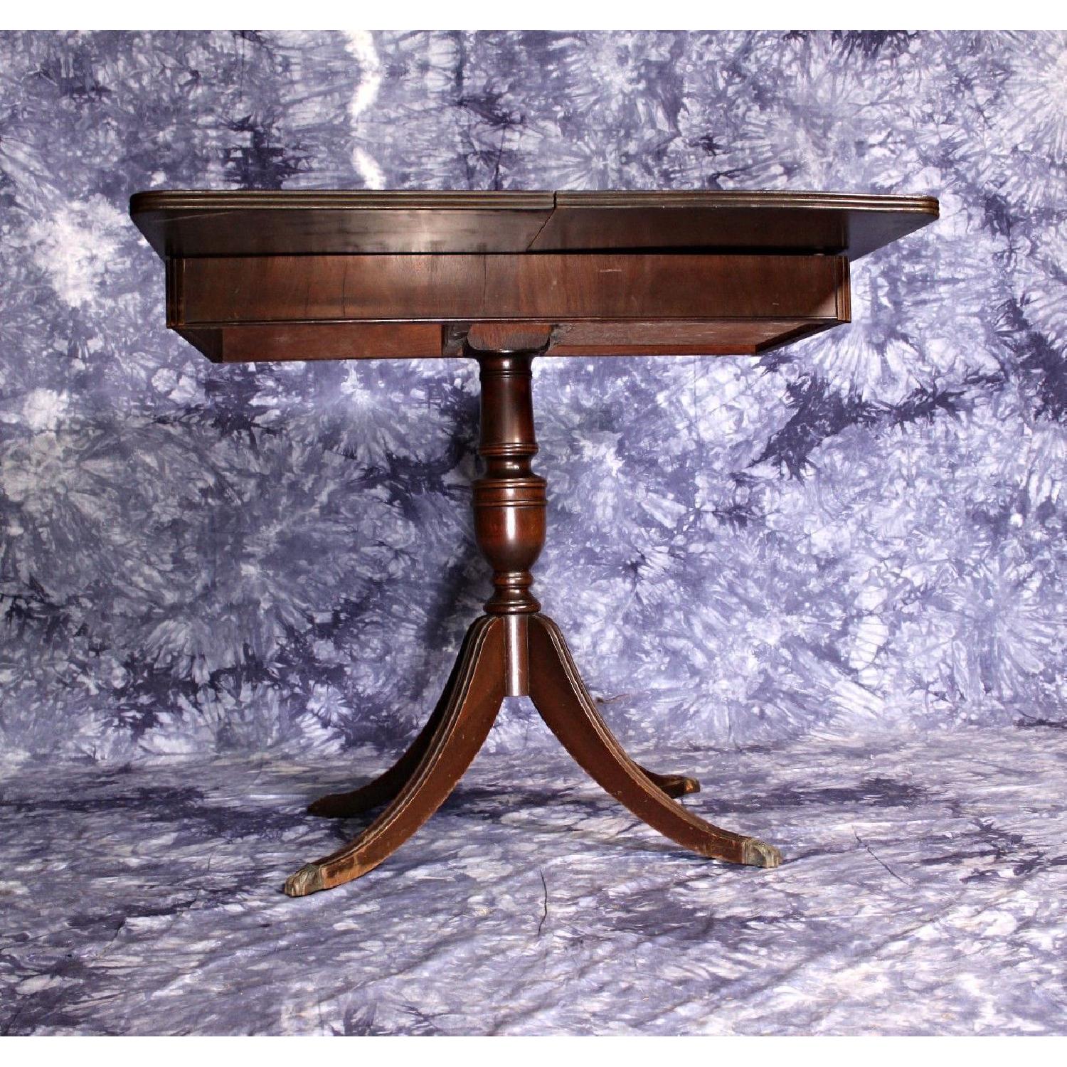 Mahogany Sheraton Style Flip Top Card Game Dining Table - image-10