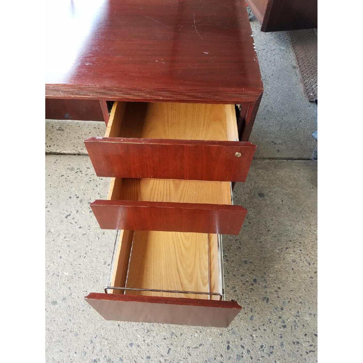 Contemporary Dark Cherry Finish Desk - image-3