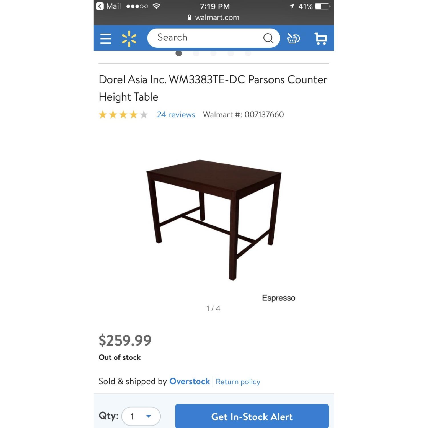 Mainstays Parsons Counter Height Dining Table in Espresso - image-1