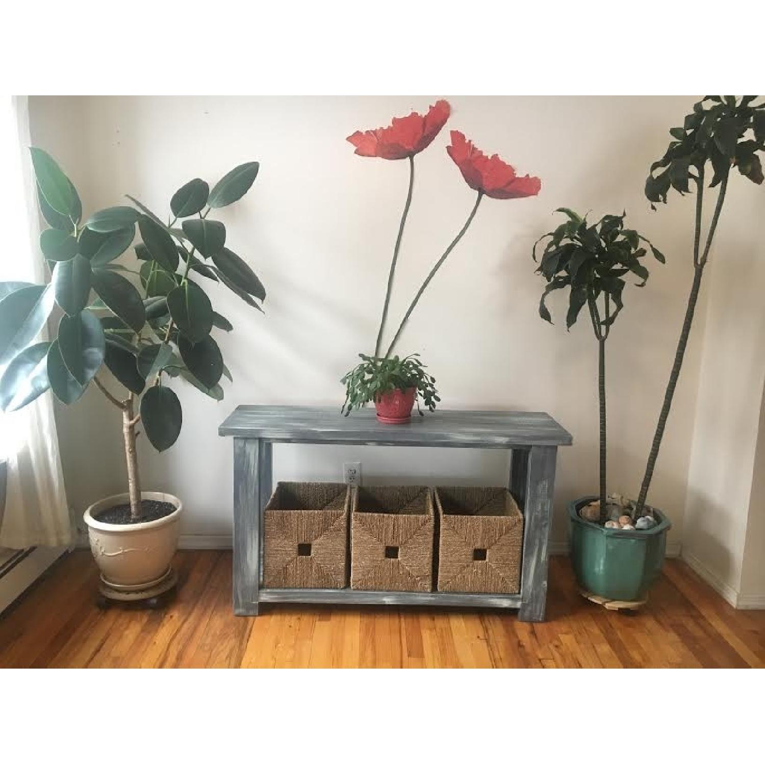 Distressed Wood Console Table - image-1