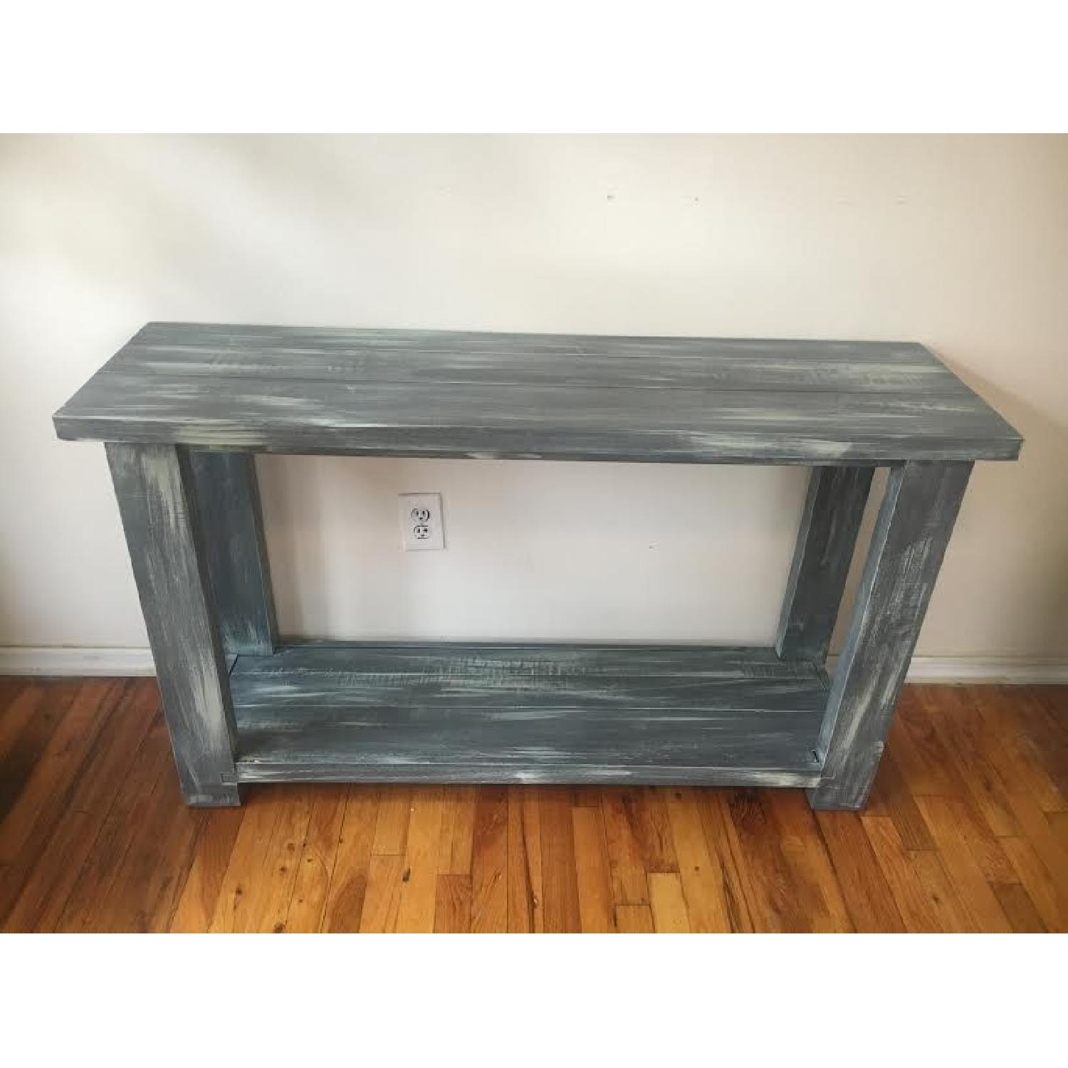 Distressed Wood Console Table - image-3
