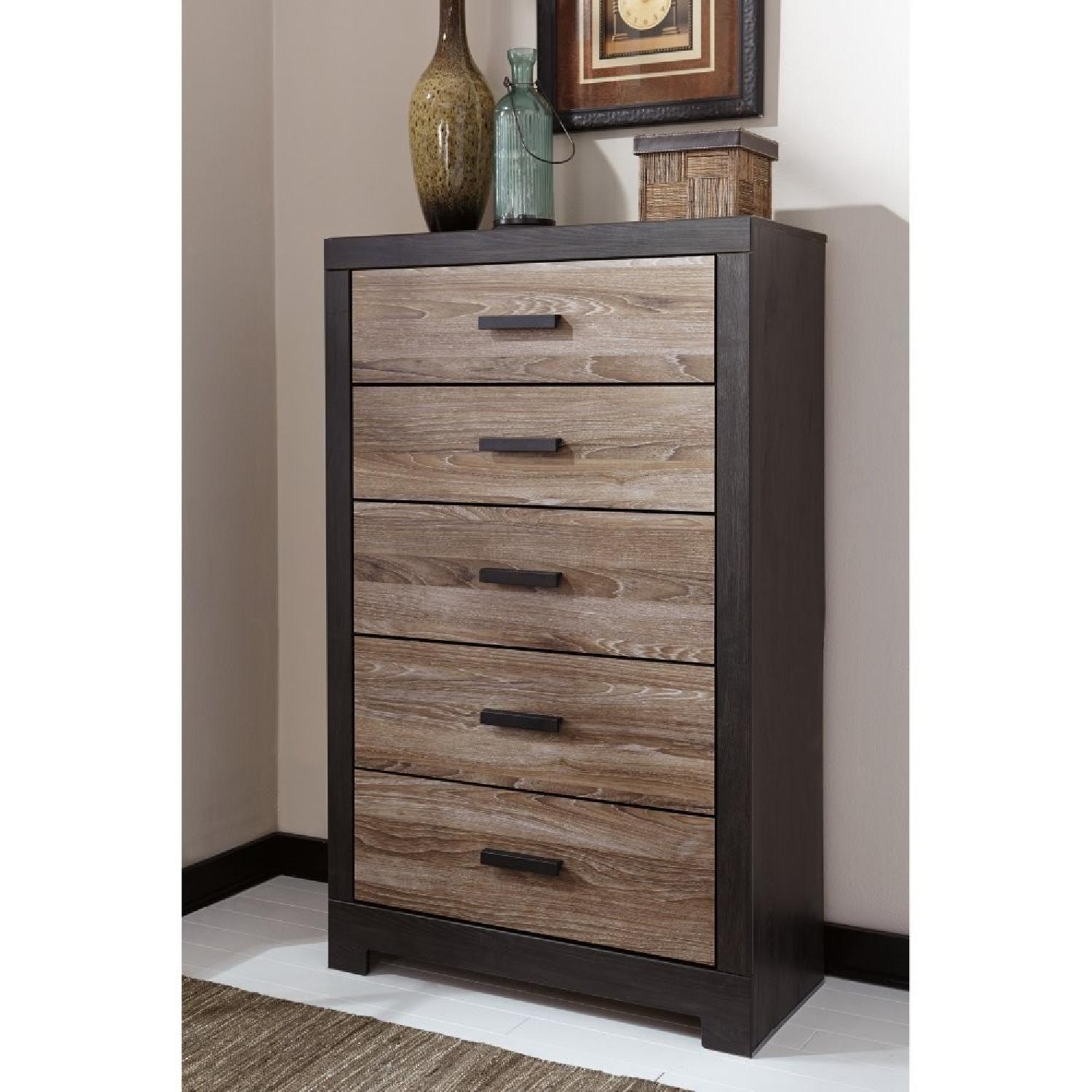 Ashley Harlinton Warm Gray/Charcoal Five Drawer Chest - image-1