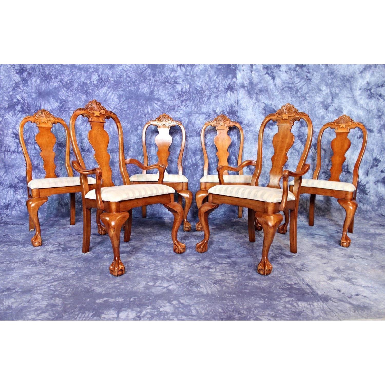 Wood Dining Room Chair w/ Claw Feet - image-1