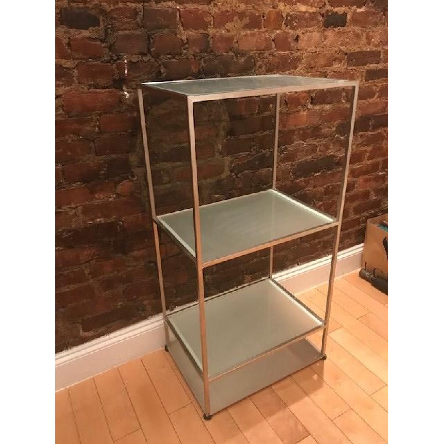 West Elm Frosted Glass Shelving Unit - AptDeco