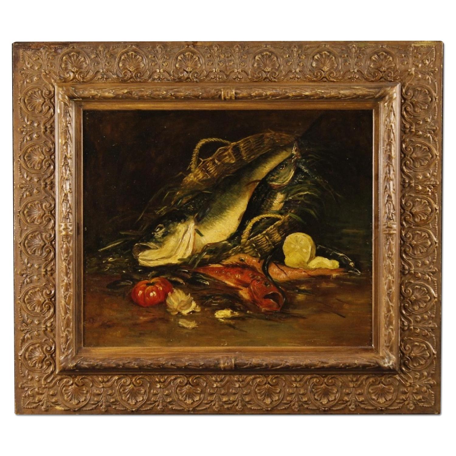 19th Century French Still Life Painting Oil On Canvas - image-0