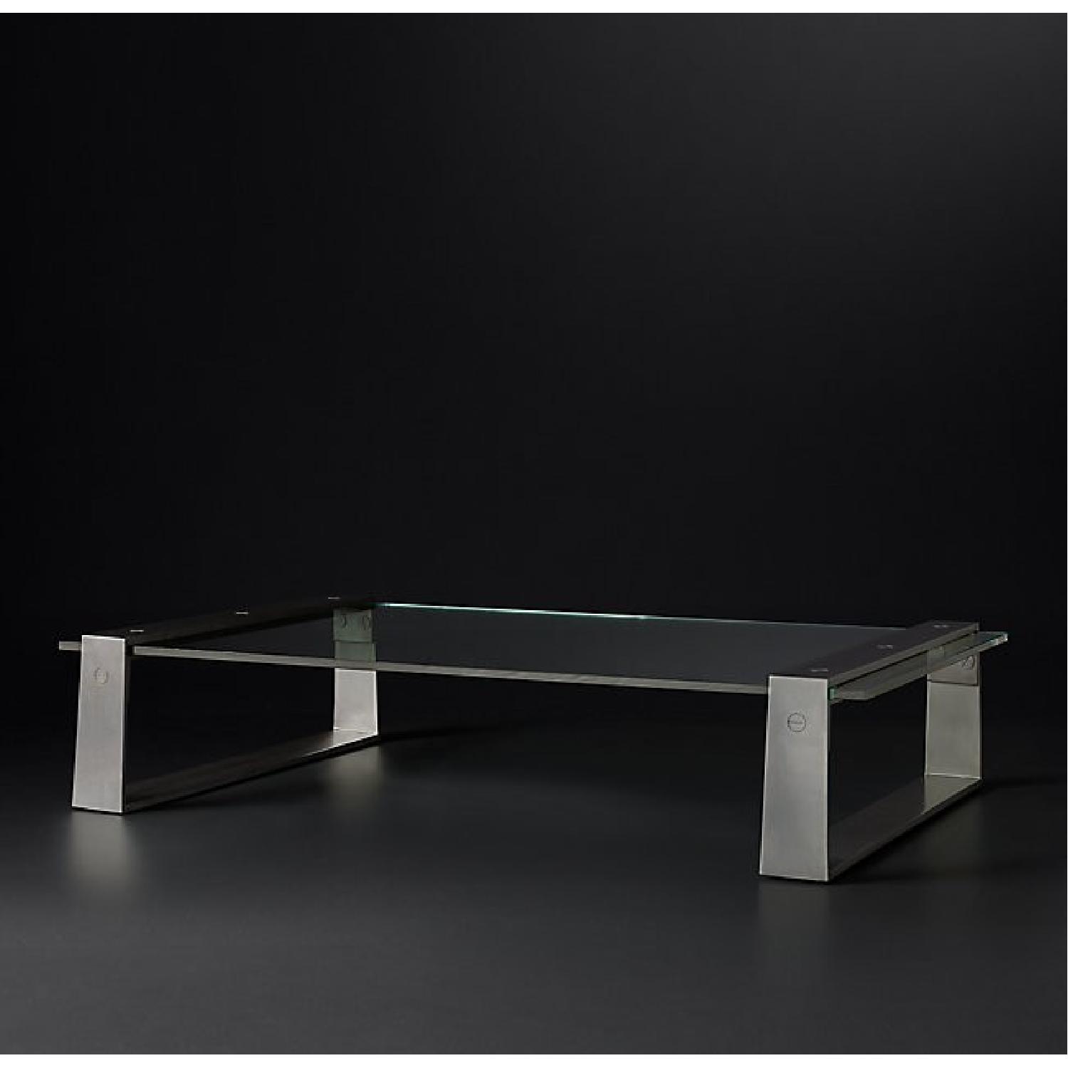 Restoration Hardware Lucida Glass Coffee Table AptDeco