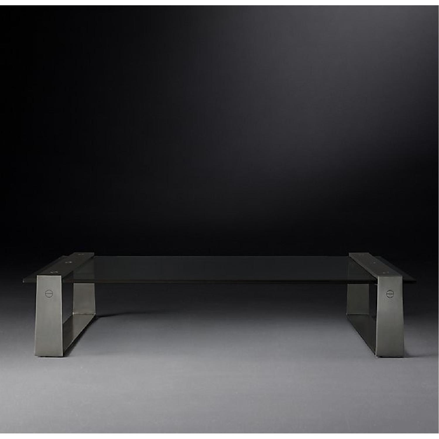 Restoration Hardware Lucida Glass Coffee Table AptDeco