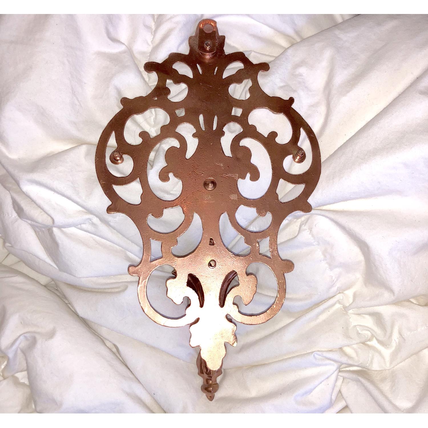 Rose-Gold Toned Vintage Rococo-Inspired Wall Sconce - image-4