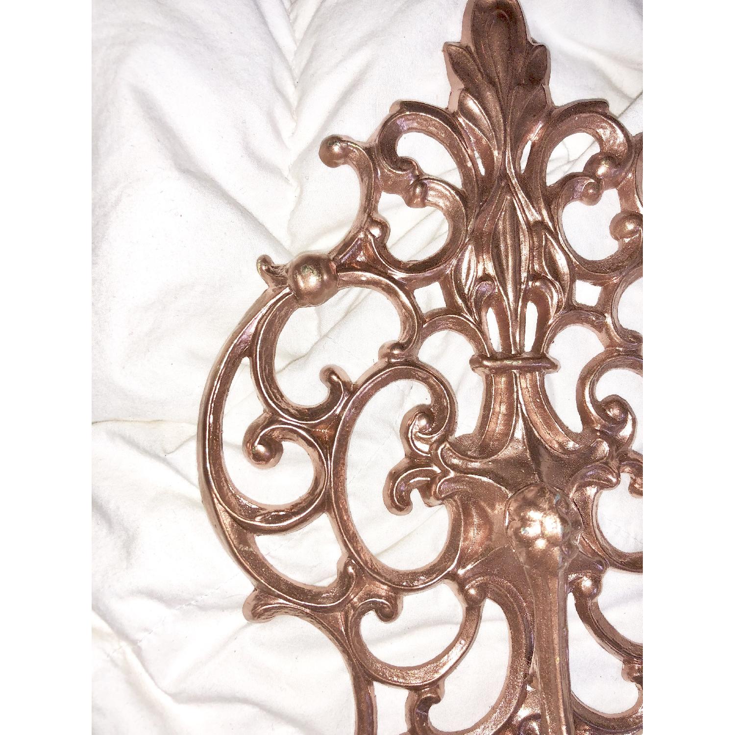 Rose-Gold Toned Vintage Rococo-Inspired Wall Sconce - image-5