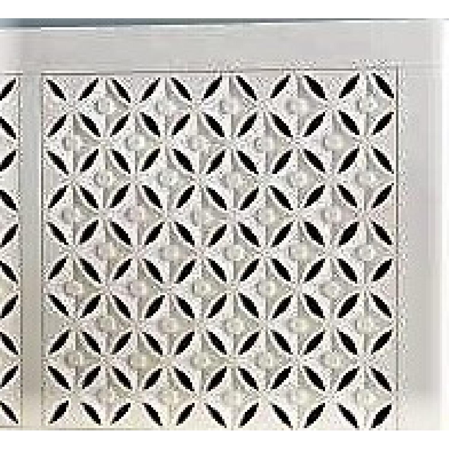 West Elm Moroccan Queen Headboard in White Carved Wood - image-3