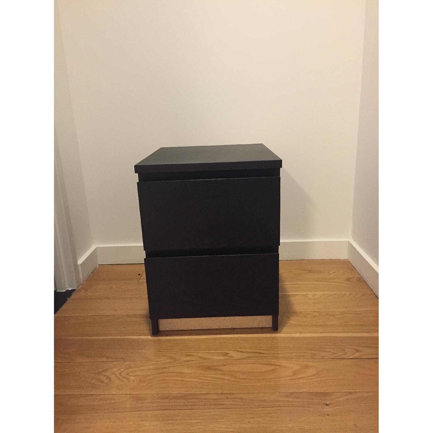 Ikea Malm Black Brown Nightstand AptDeco