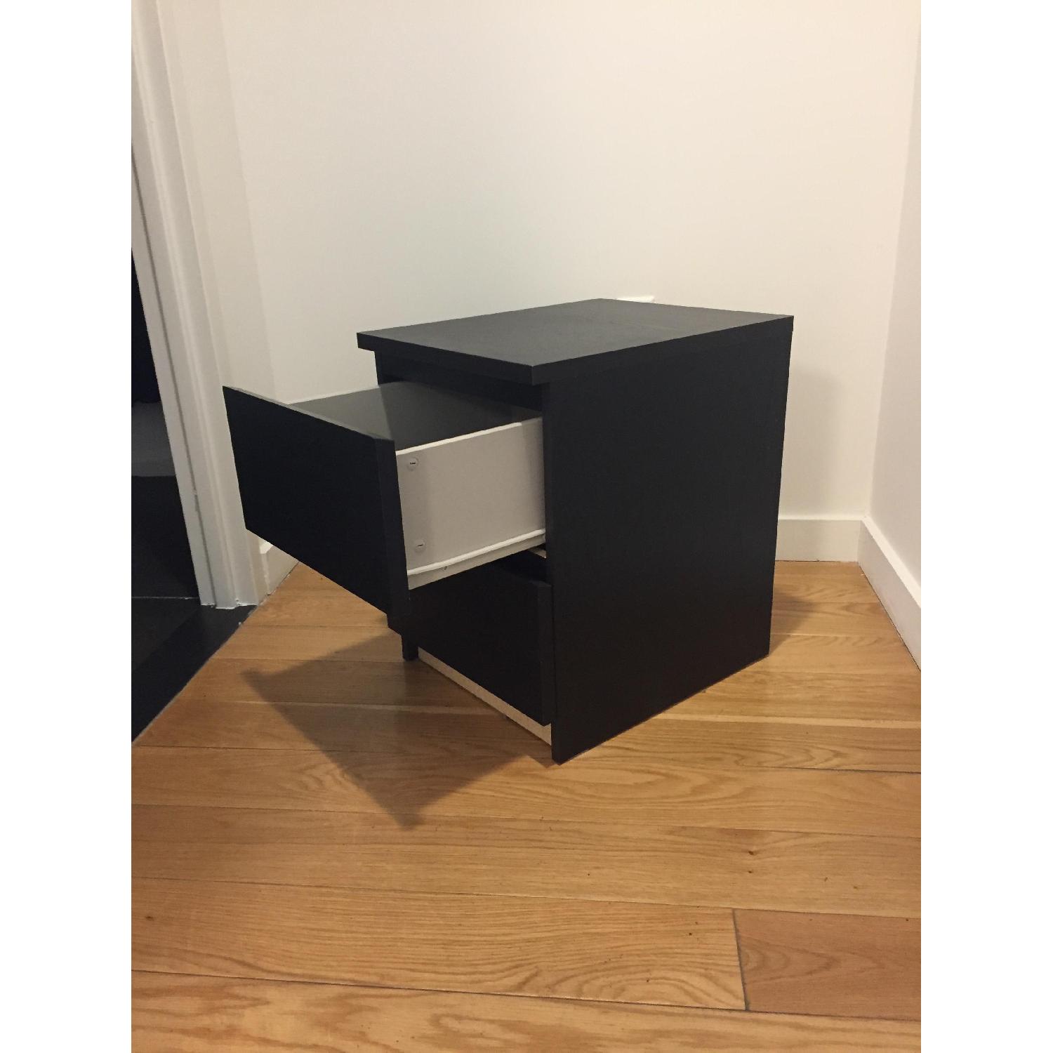 Ikea Malm Black Brown Nightstand AptDeco