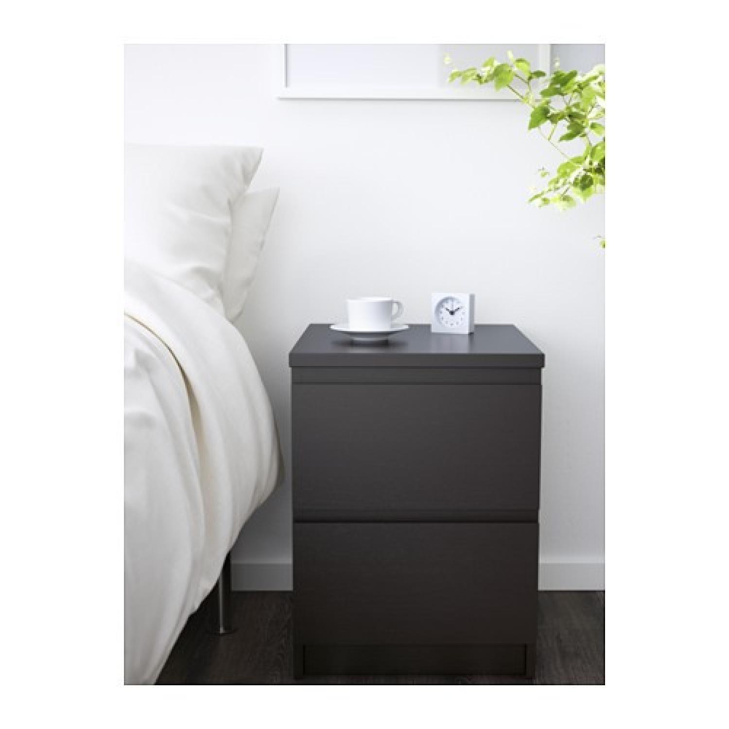 Ikea Malm Black Brown Nightstand - image-5