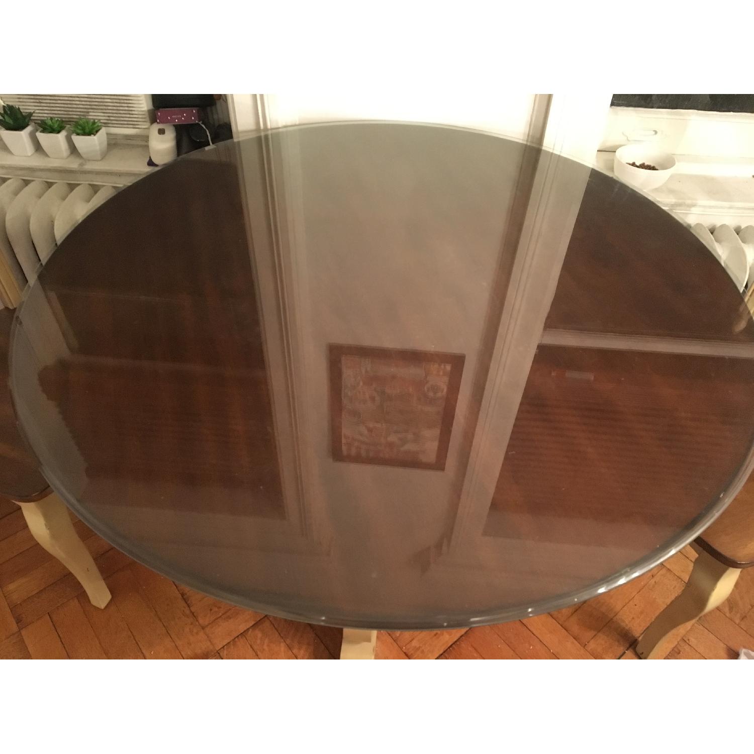 Pier 1 Marchella Ivory Dining Table w/ Glass Top - image-2