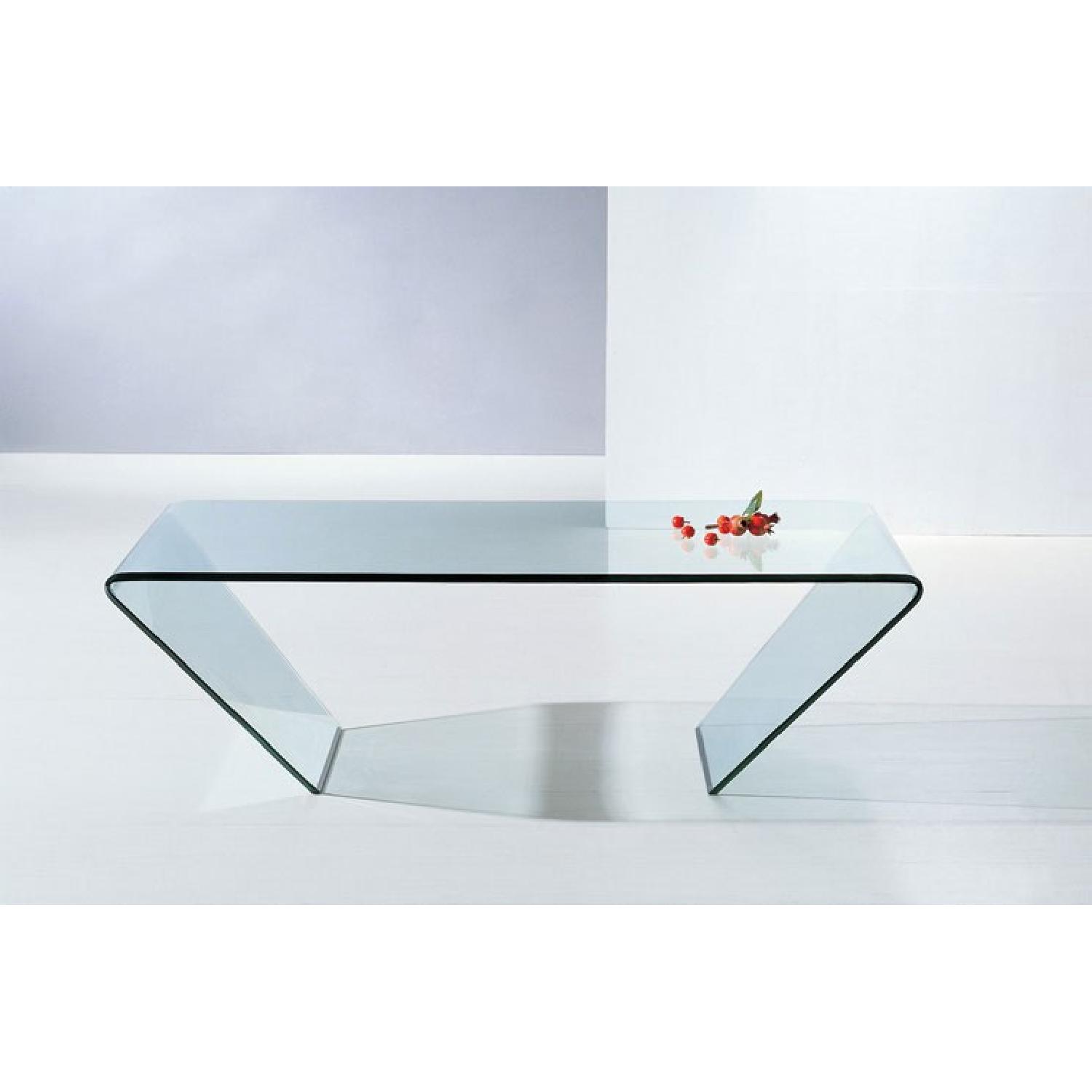 Clear Glass Coffee Table w/ Curved Glass - image-2