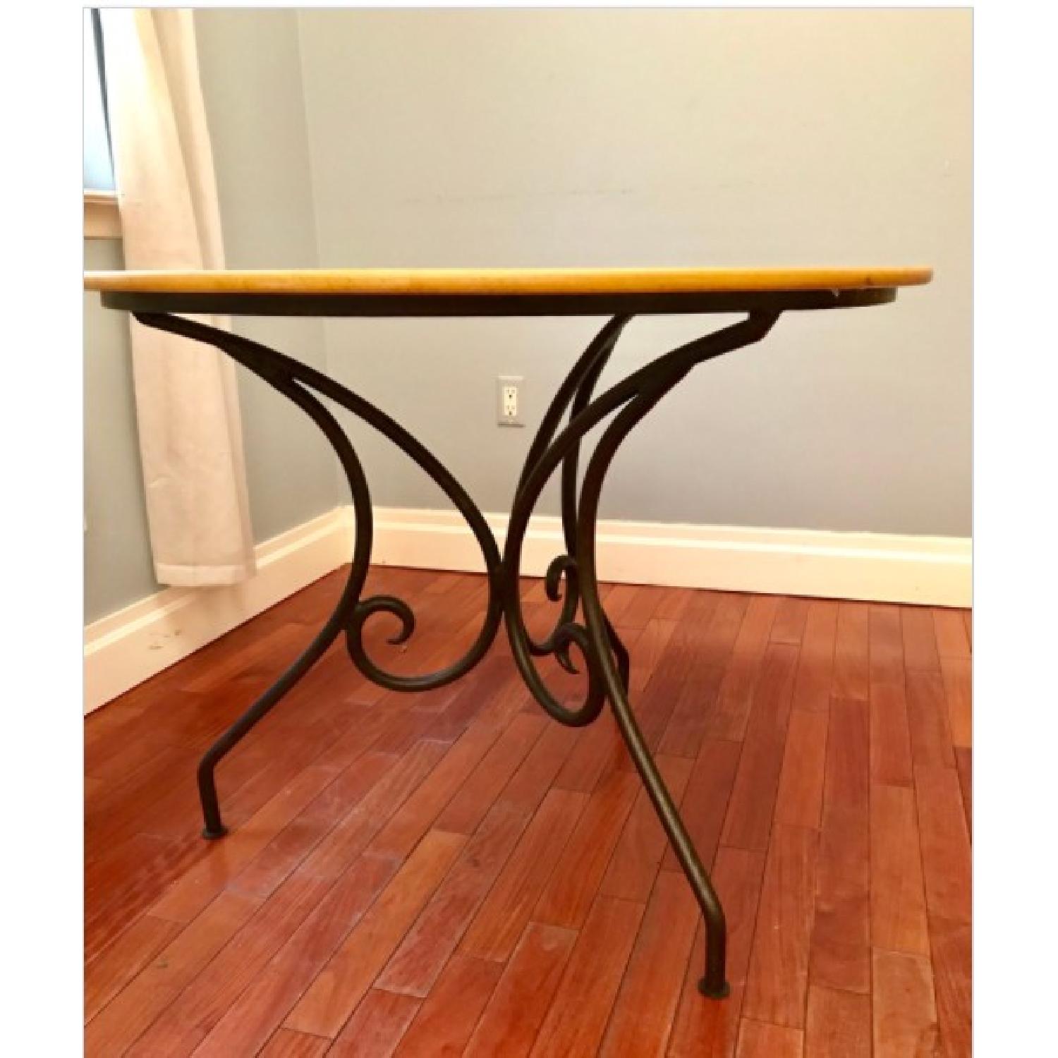 Round Limestone Top Dining Table w/ Metal Base - image-2