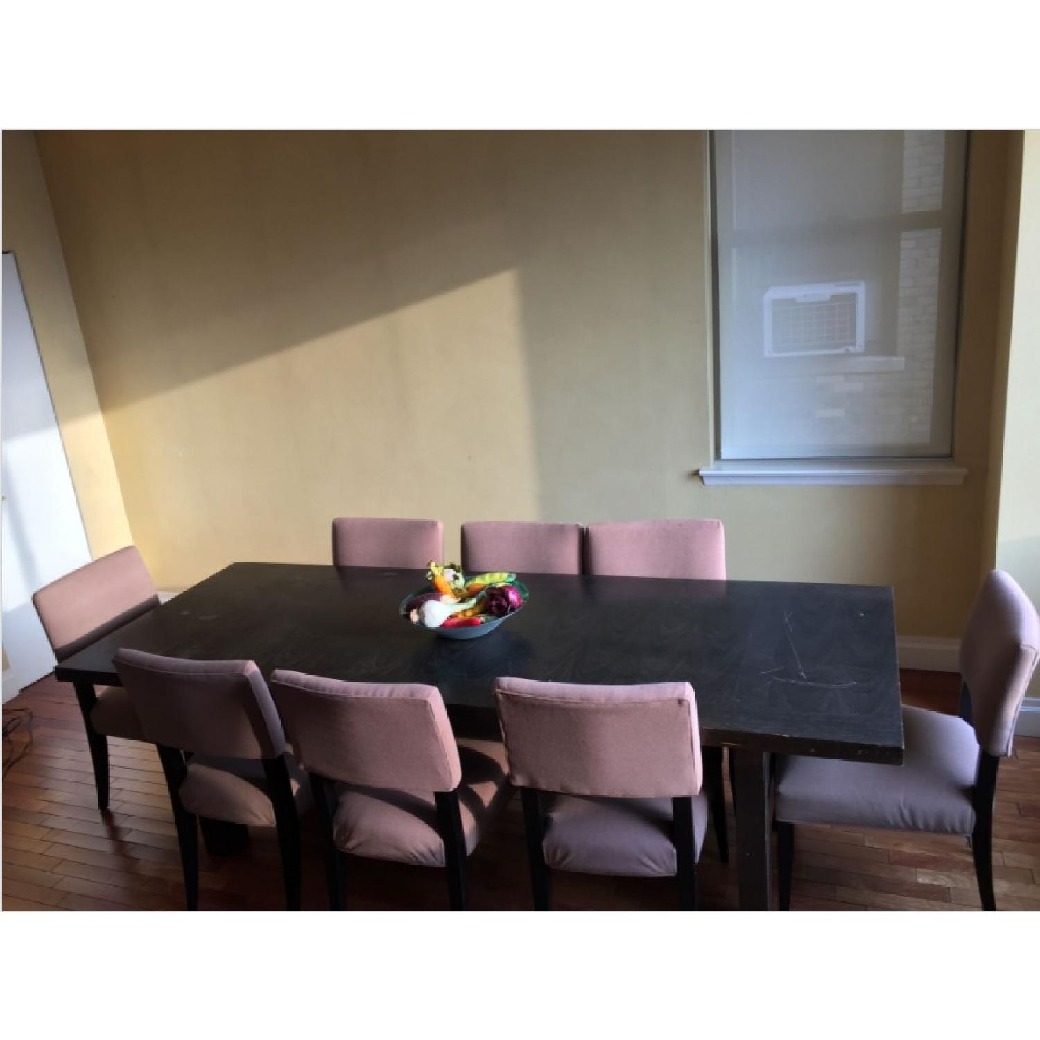 Crate & Barrel Wood Upholstered Dining Chair - image-3