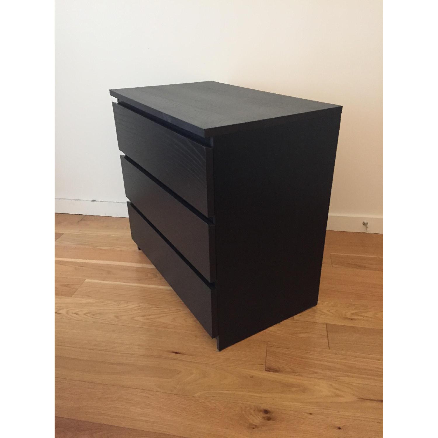 Ikea Malm 3 Drawer Chest In Black Brown Aptdeco