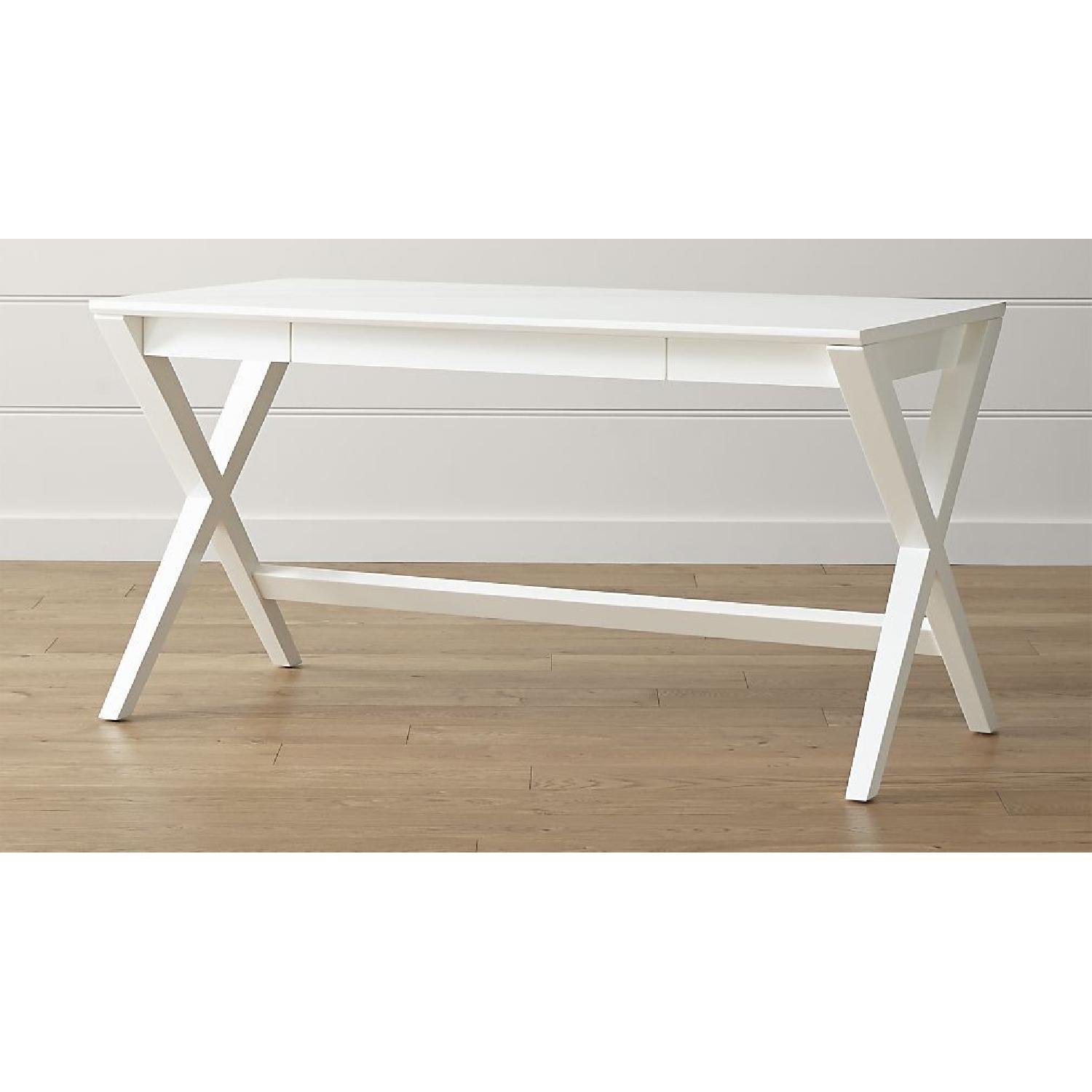 Crate & Barrel Spotlight White Writing Desk AptDeco