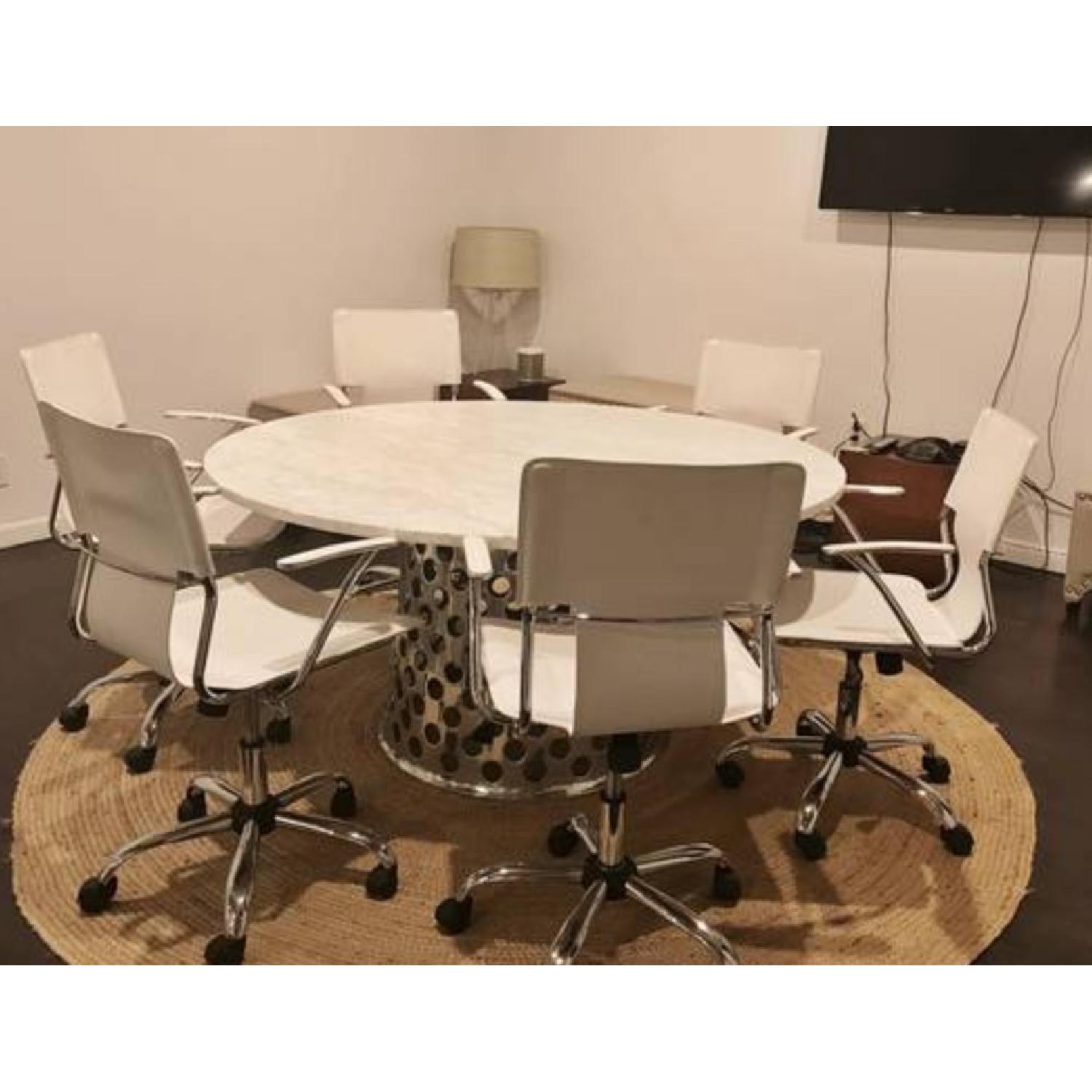 Zuo Trafico Leatherette Office Chair in White - image-1