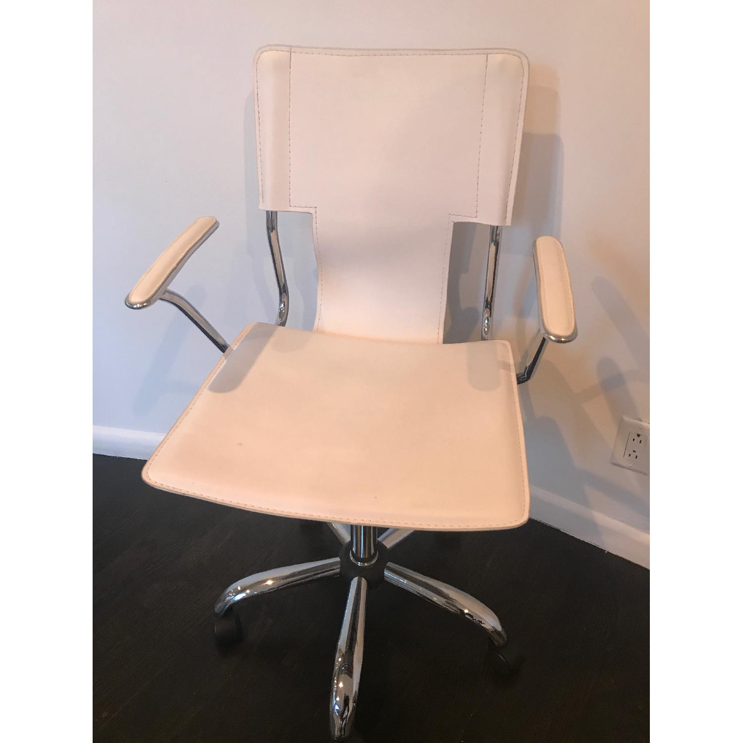 Zuo Trafico Leatherette Office Chair in White - image-2