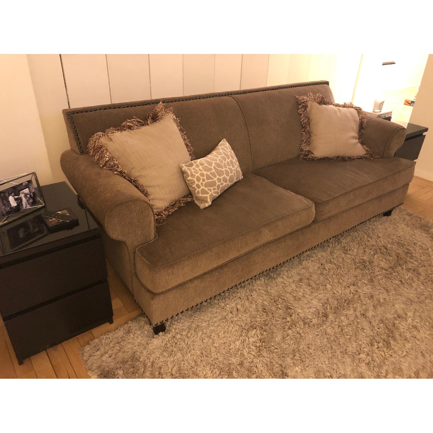 Pier 1 Natural Fabric Sofa - image-1