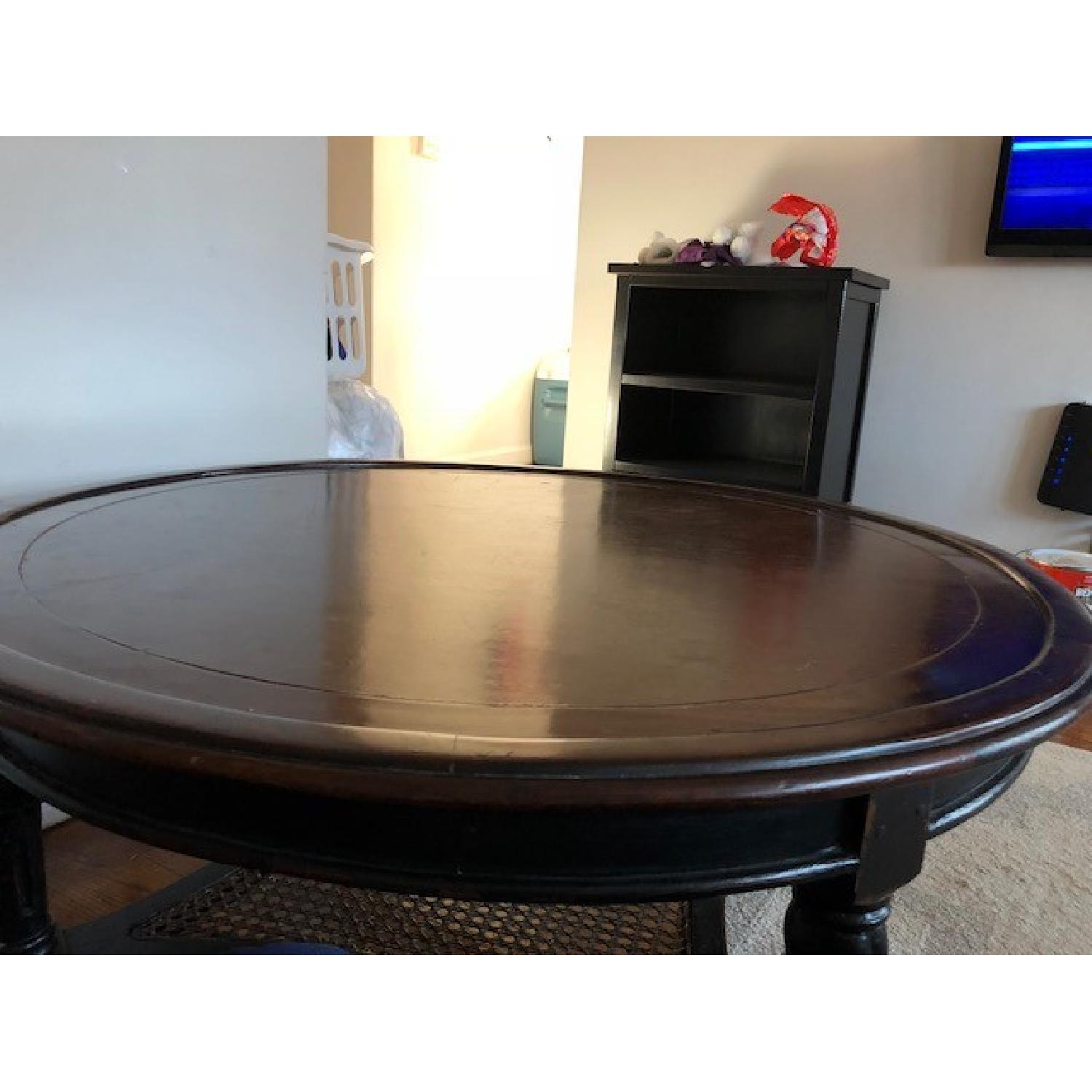 Round Wood Farmhouse Coffee Table AptDeco