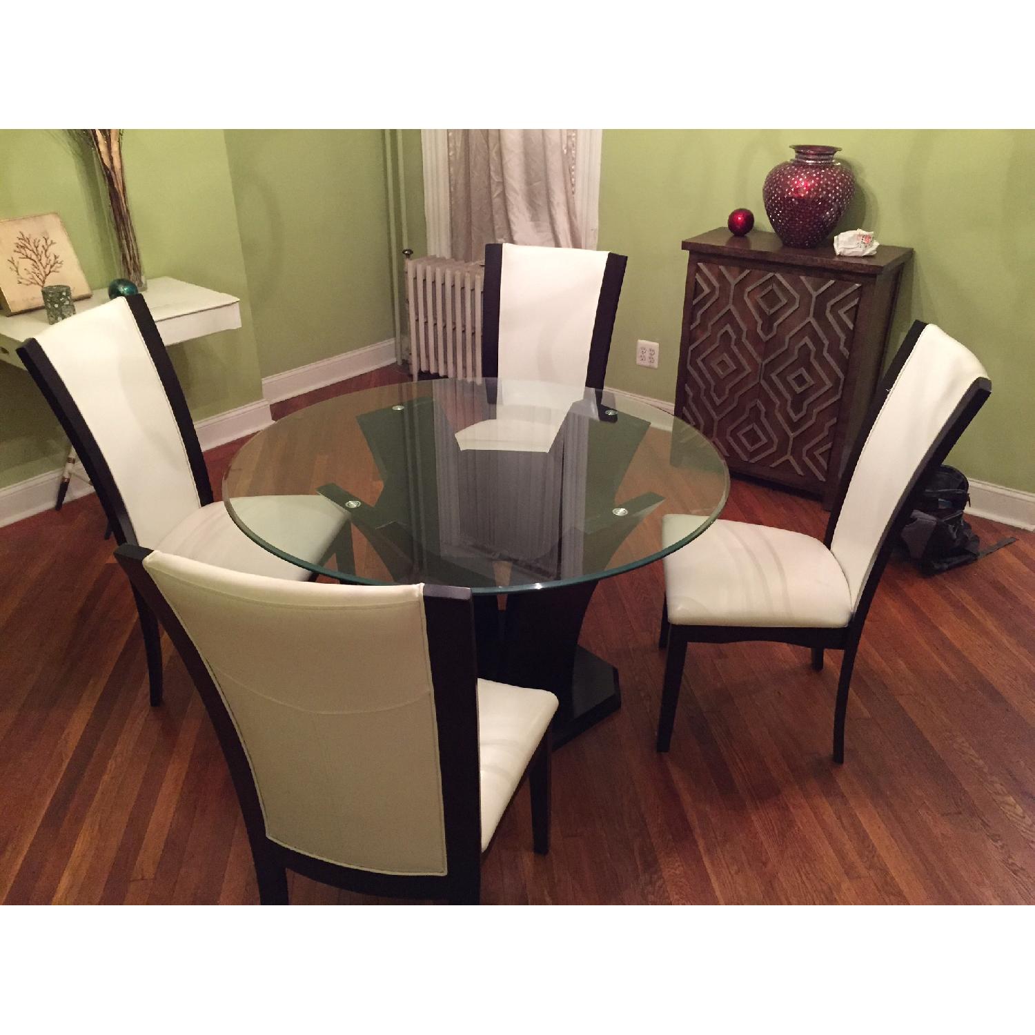 Venice 5 Piece Glass Dining Set AptDeco