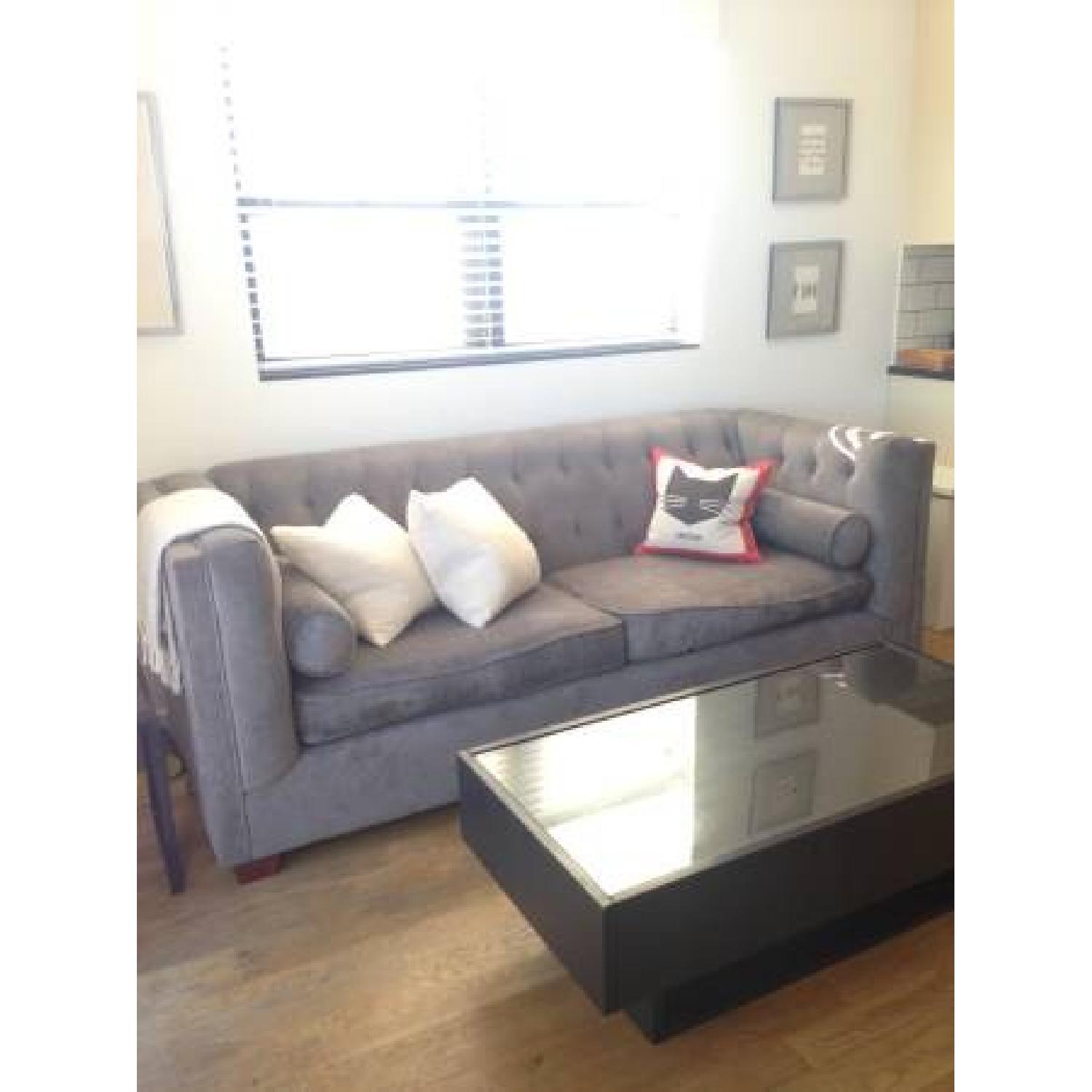 Grey Tufted Sofa - image-1