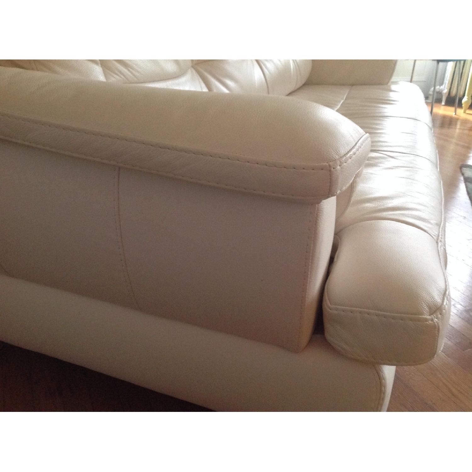 Ashley's Gunter White Leather Sofa - image-3