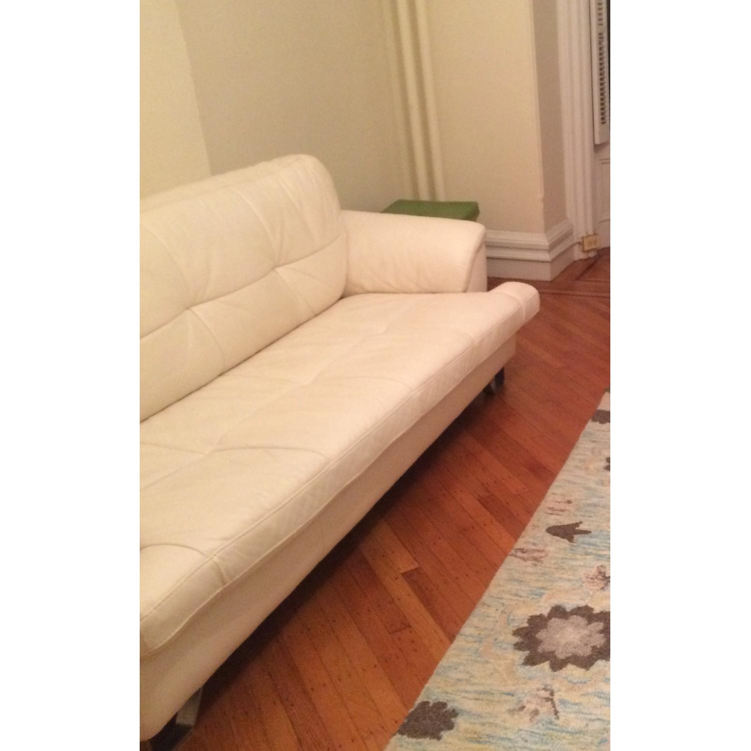 Ashley's Gunter White Leather Sofa - image-4