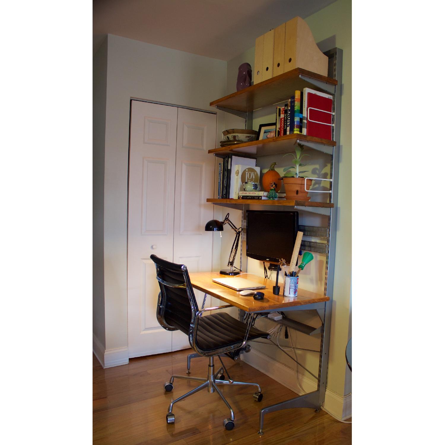 Container Store Elfa Freestanding Desk and Shelving Unit AptDeco