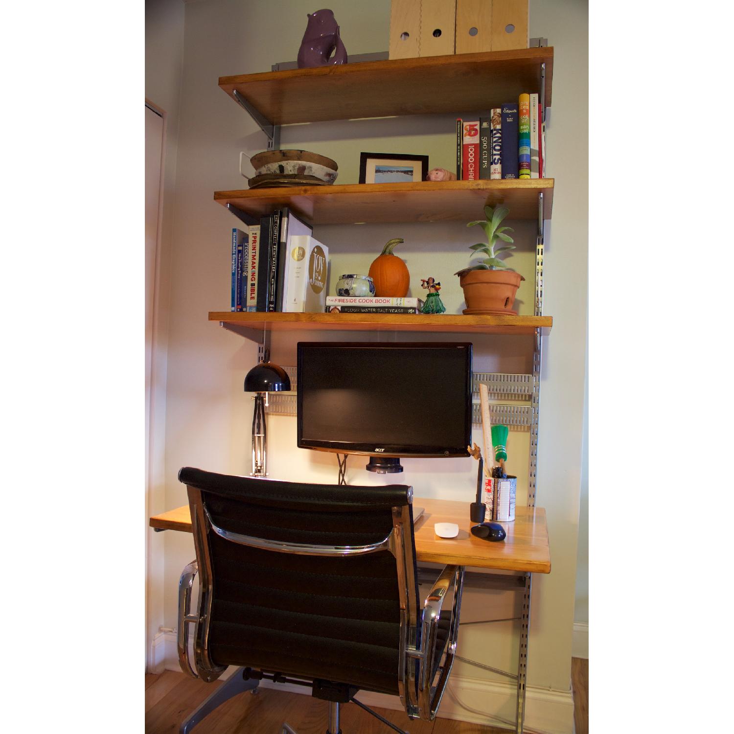 Container Store Elfa Freestanding Desk and Shelving Unit AptDeco