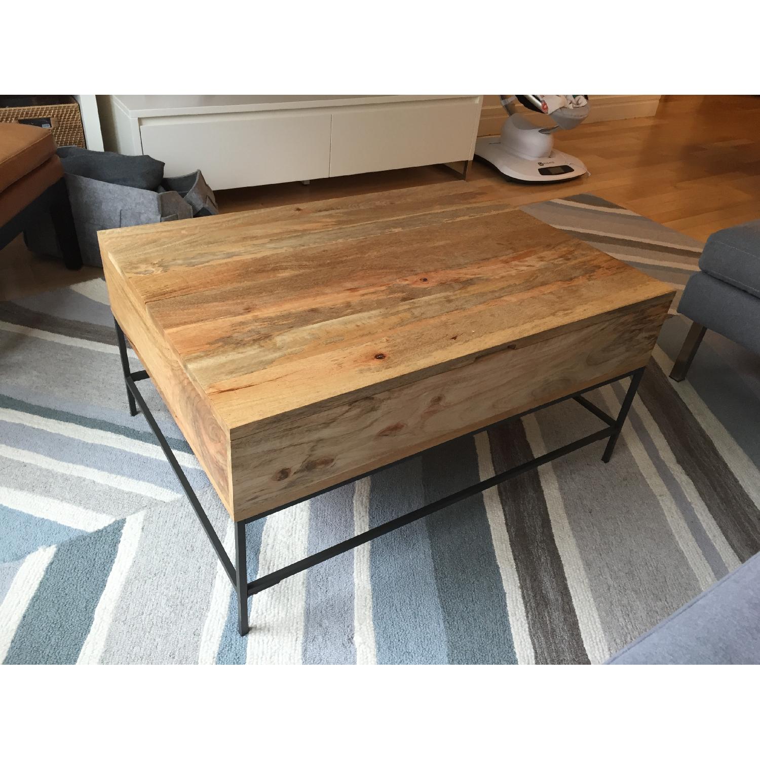 West Elm Industrial Storage Raw Mango Small Coffee Table - image-3