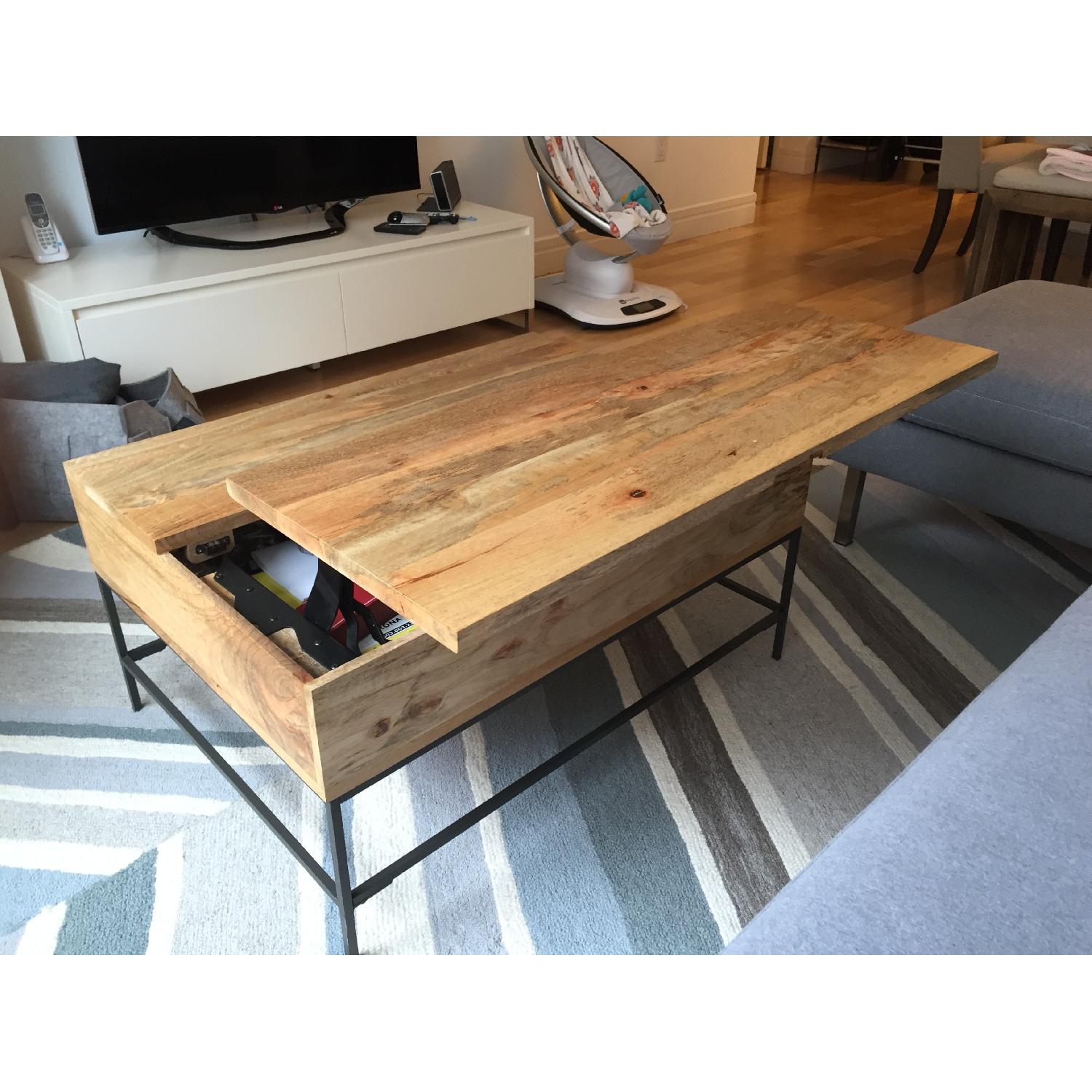 West Elm Industrial Storage Raw Mango Small Coffee Table - image-4