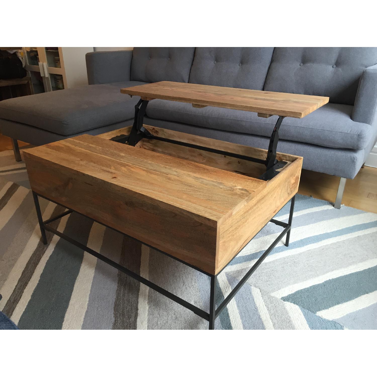 West Elm Industrial Storage Raw Mango Small Coffee Table - image-5