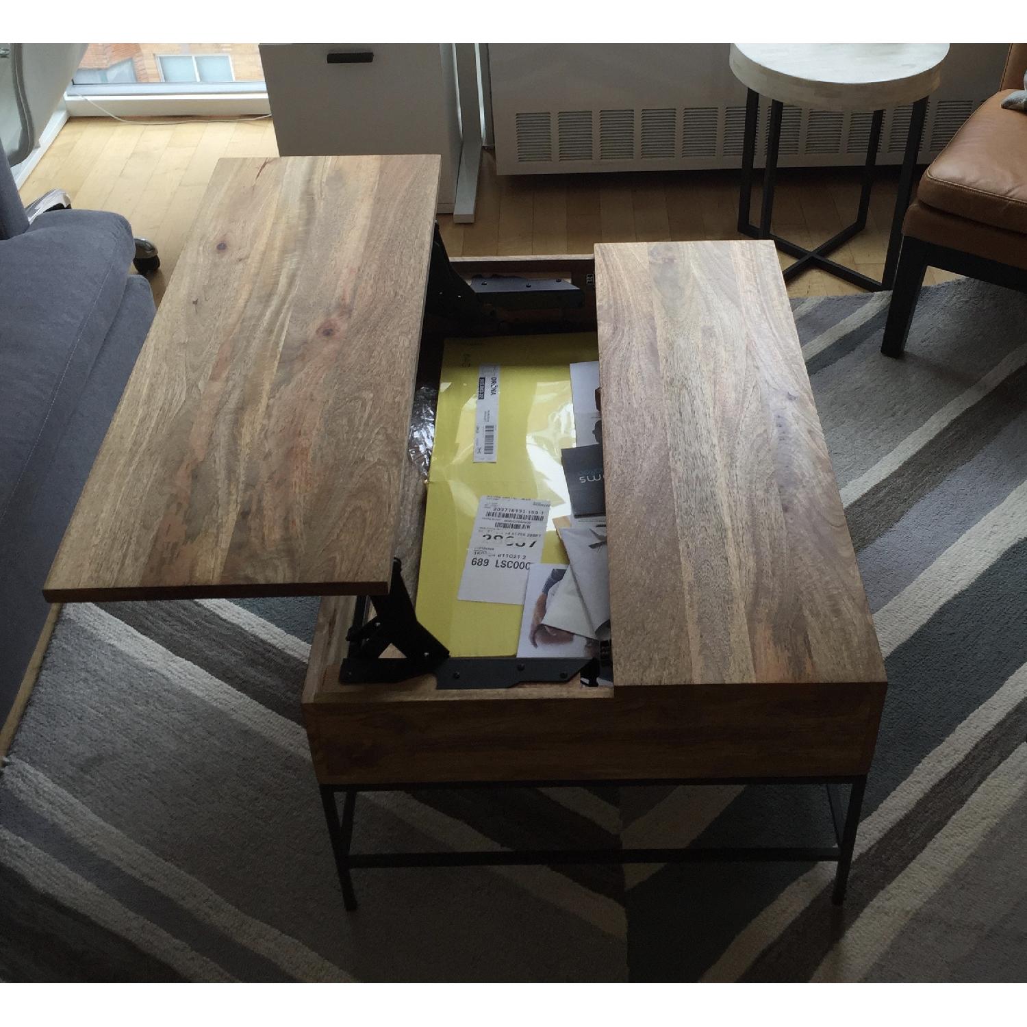 West Elm Industrial Storage Raw Mango Small Coffee Table - image-8
