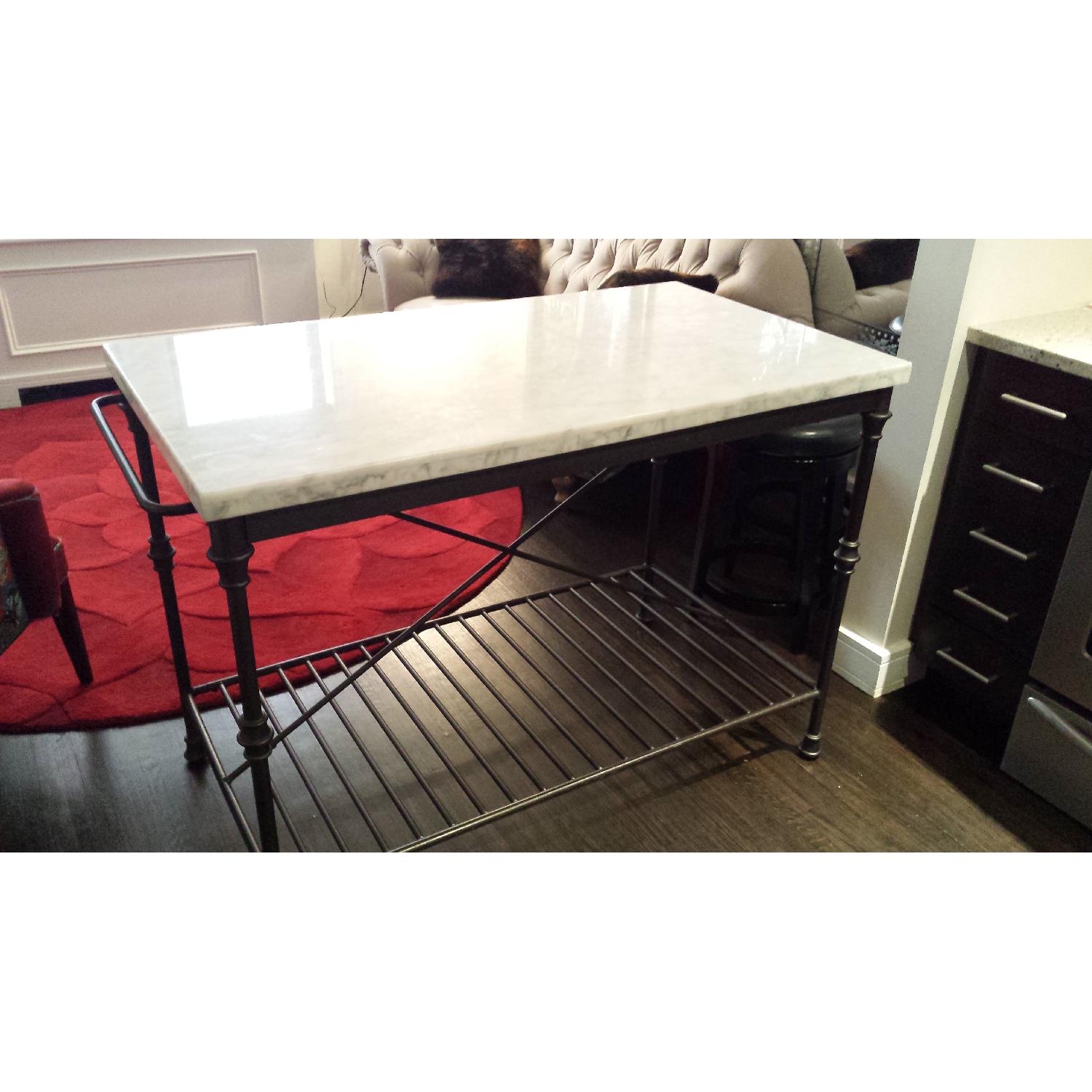 Crate & Barrel MarbleTop French Bistro Table AptDeco