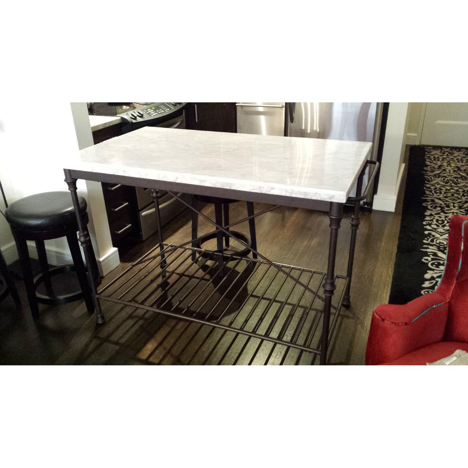 Crate & Barrel MarbleTop French Bistro Table AptDeco