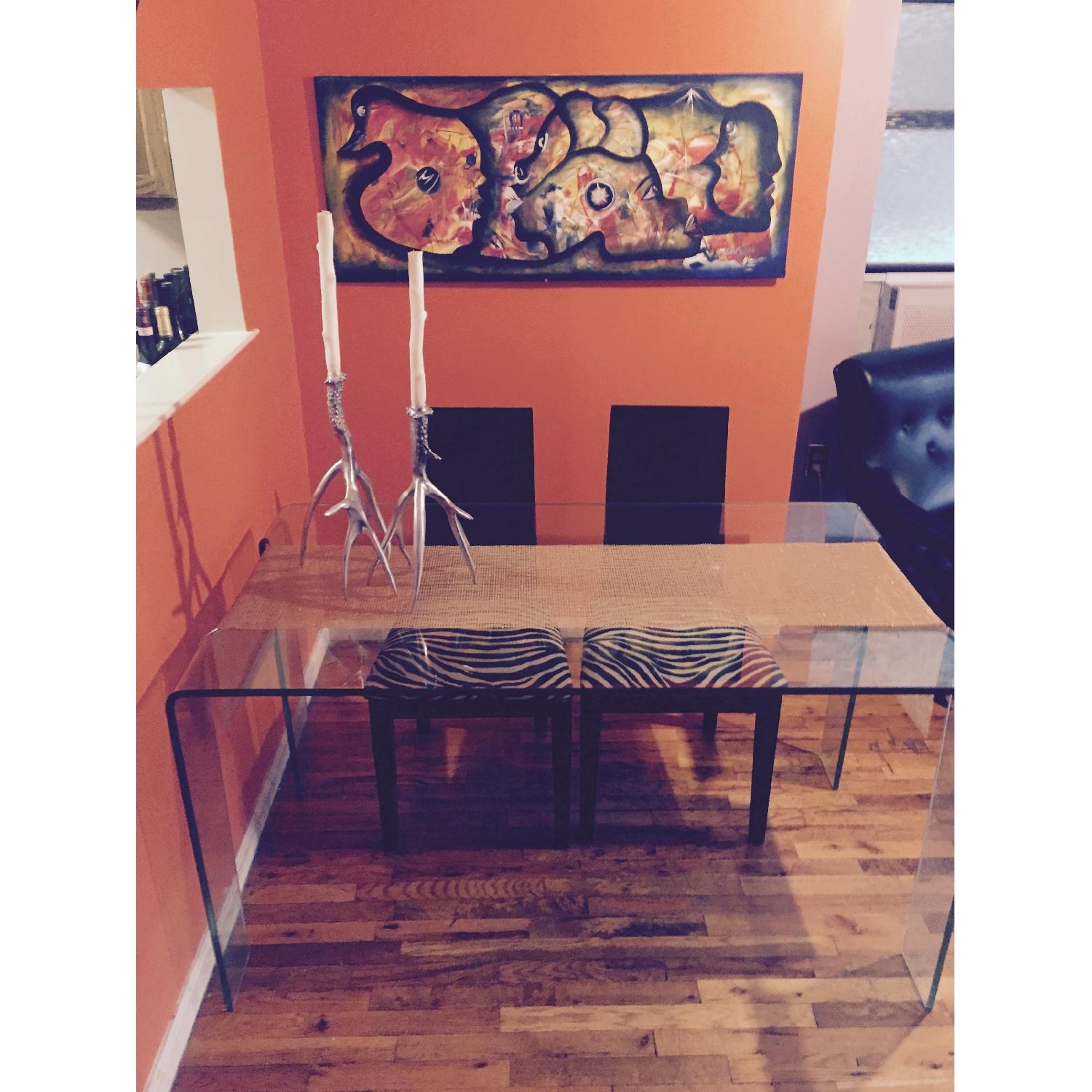 Modern Crystal Glass Dining Table - image-2