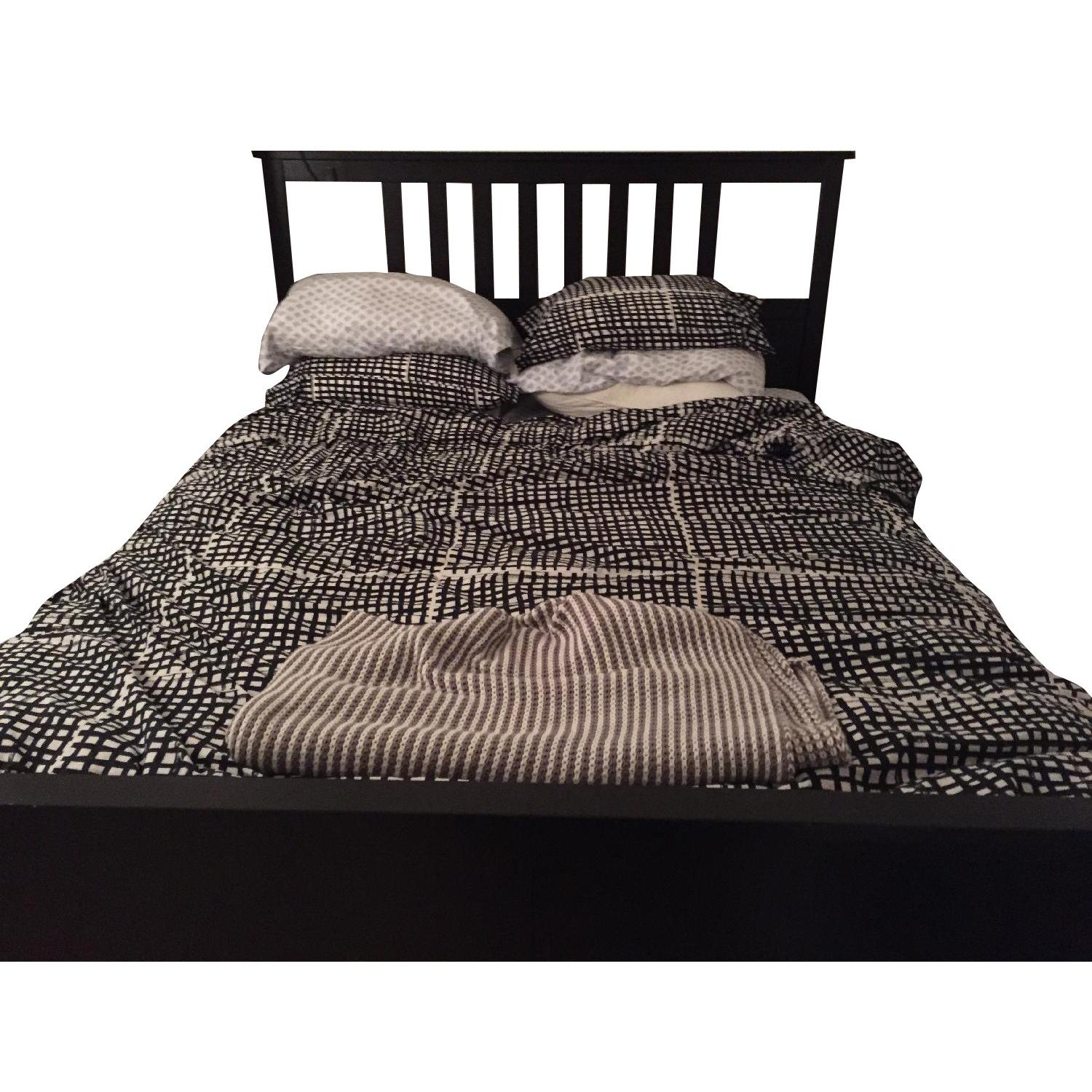 Ikea Hemnes Queen Size Bed Frame in Black AptDeco