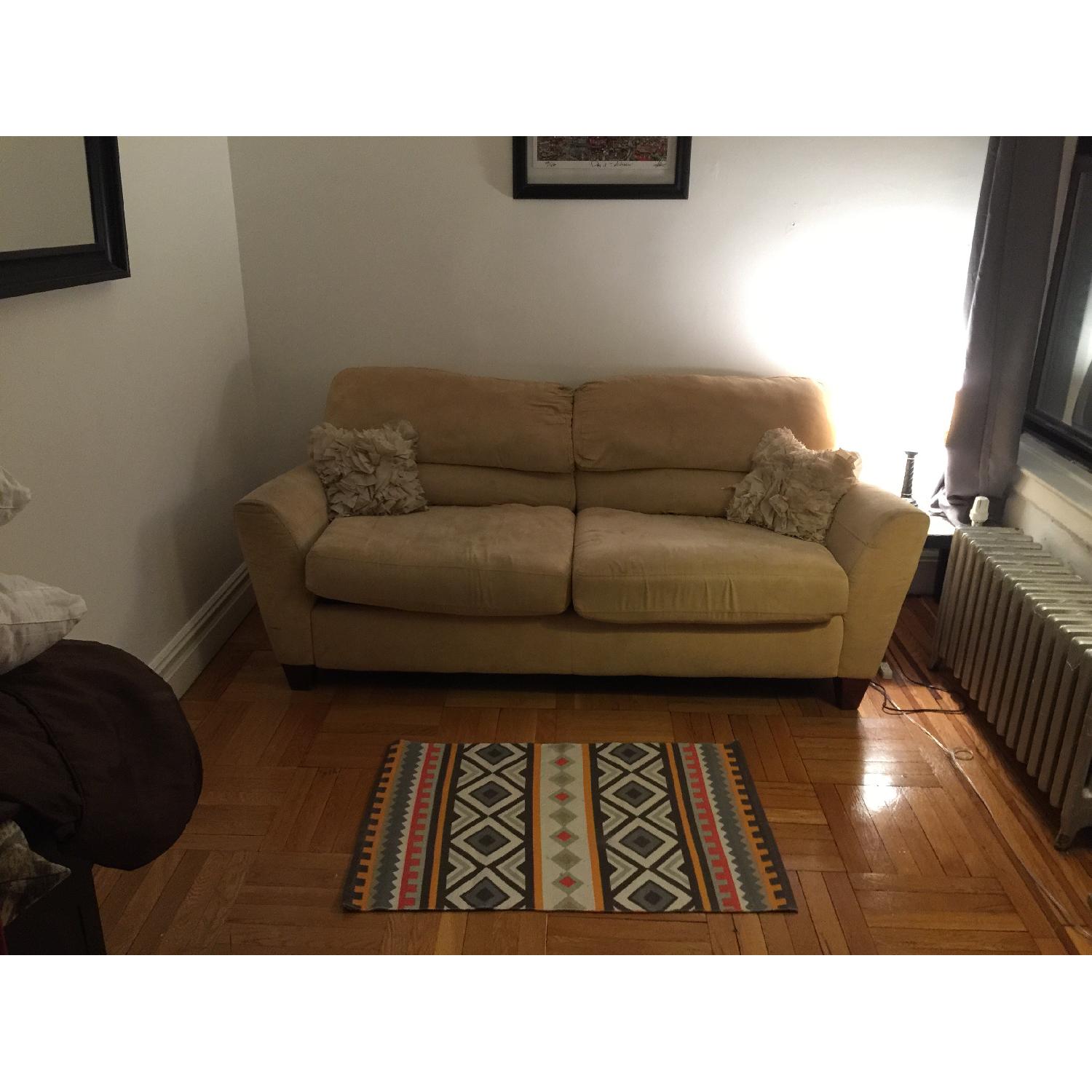 Albany Industries Yellow Sleeper Sofa - image-1