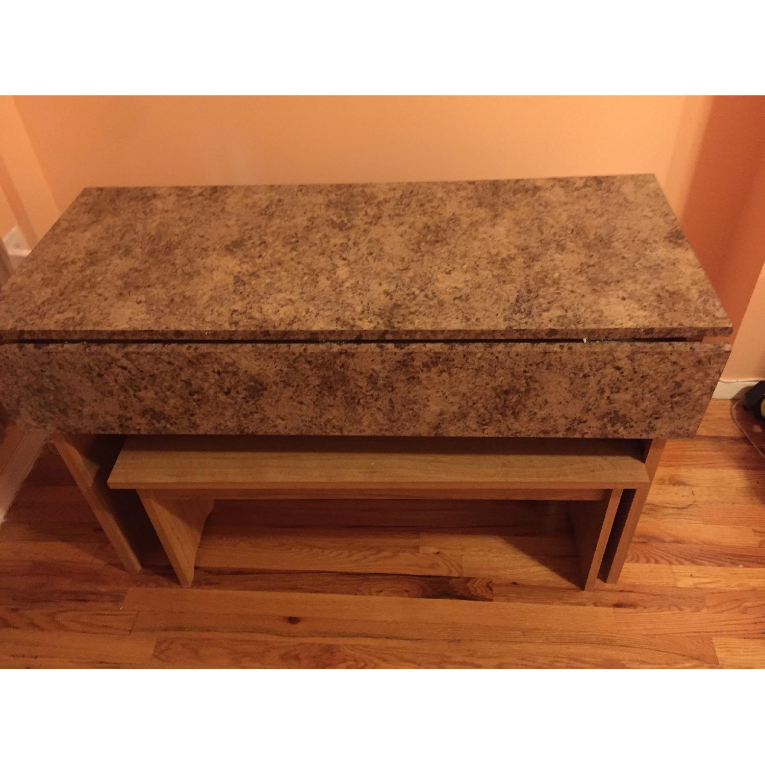 Sauder Beginnings Trestle Dining Table w/ 2 Benches - image-3