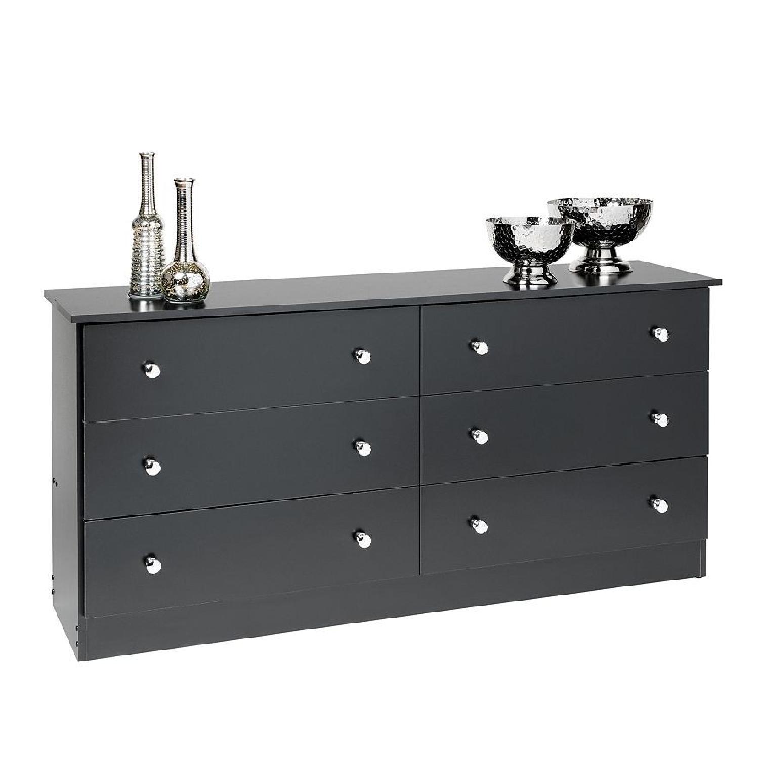 Black/Silver 6-Drawer Dresser - image-1